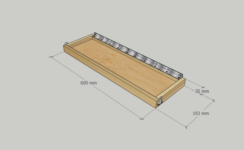 Ellie Shelf Model Medium Cluett Carpentry Medium Ellie Shelf Diagram with lengths