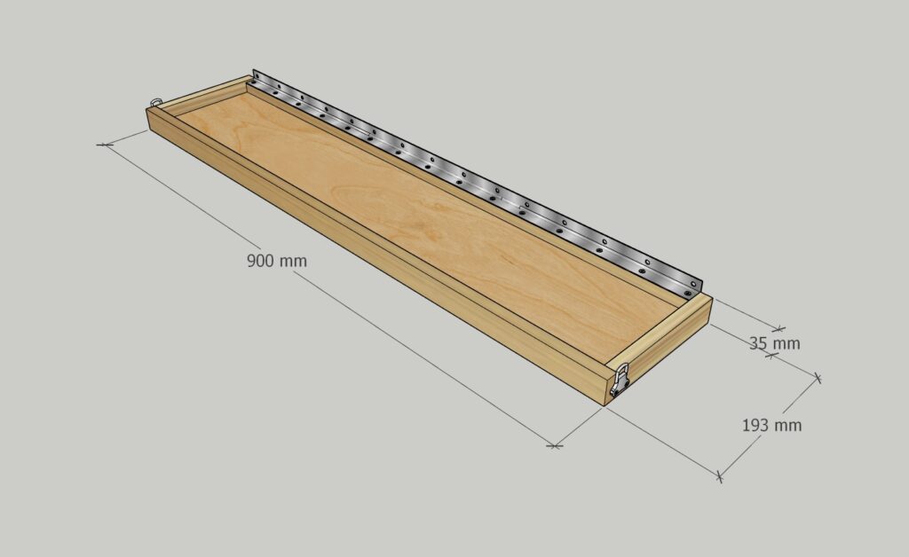 Ellie Shelf Model large Cluett Carpentry Large Ellie Shelf Diagram with lengths