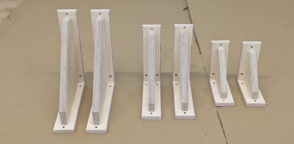 Small Medium and Large Fixed Angle Mounting Brackets for Sloped walls