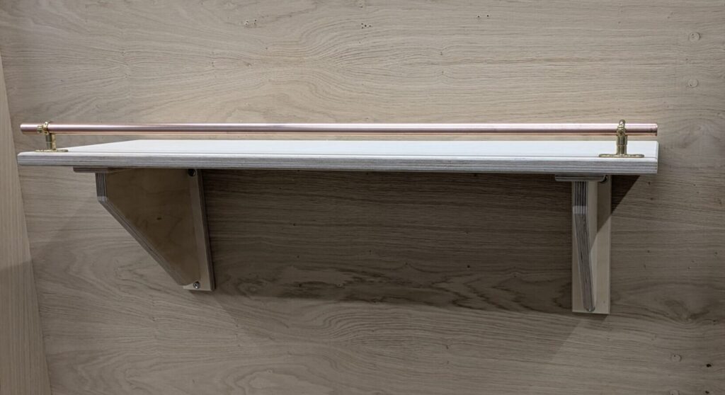 Fixed Angle Mounting Brackets with shelf and Railing