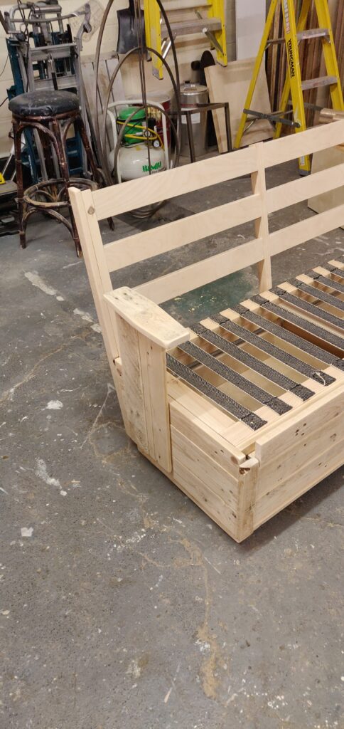 What Wood Pine Cluett Carpentry What Wood Pine bench up close