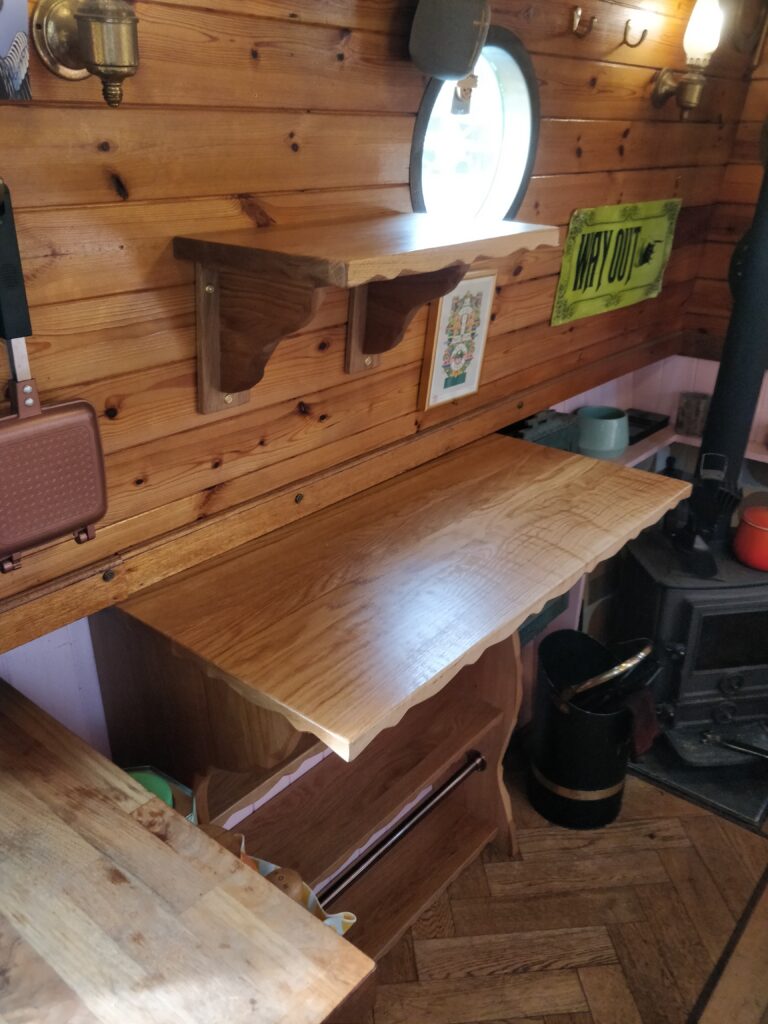 What Wood Oak Cluett Carpentry What Wood Oak oiled shelf in place on a wall