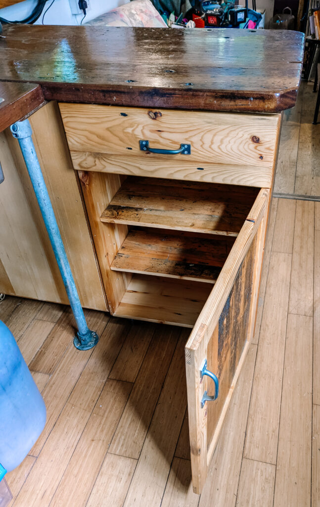 What Wood Pine Cluett Carpentry What Wood Pine cupboard door open