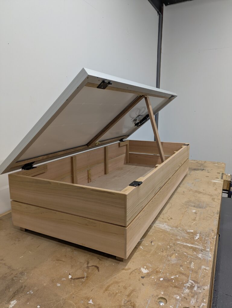 What Wood Cedar Cluett Carpentry What Wood Cedar front open view of solar box made from cedar