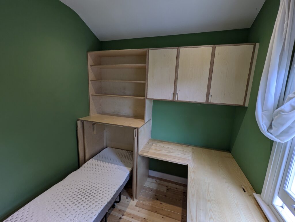 What Wood Birch Ply room view Cluett Carpentry What Wood Birch Ply Cupboards and desk in Birch Ply