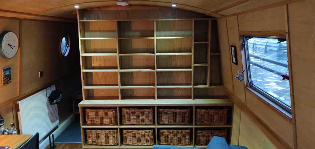 S is for Shelves   Oak Shelves with baskets