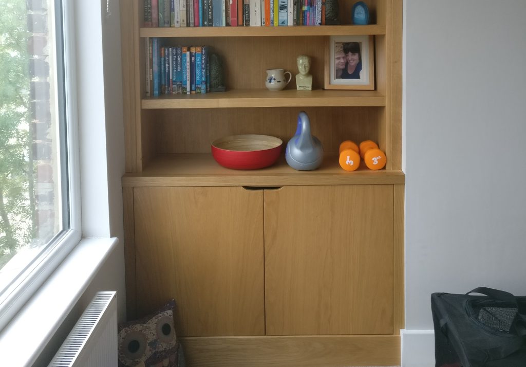 S is for Shelves   oak alcove cupboard and shelves